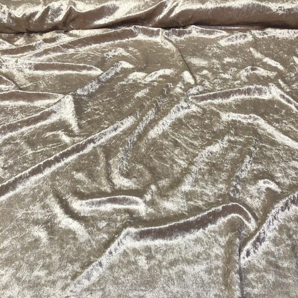 Panne (Crush) Velvet Table Linen in Taupe