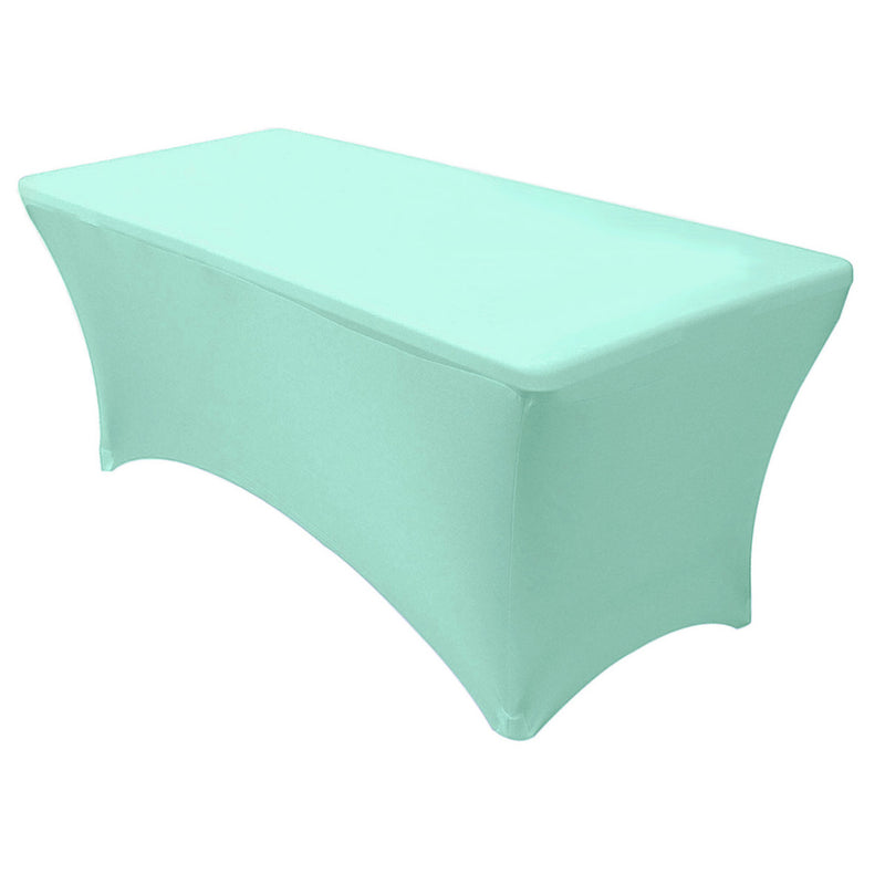 Spandex (6'x30") Banquet Table Cover in Teal Green