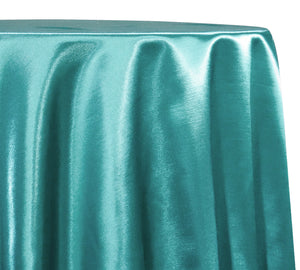 Shantung Satin (Reversible) Table Linen in Teal Green