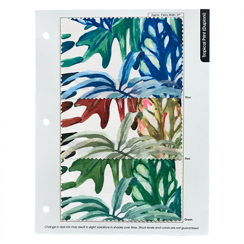 Tropical Print (Dupioni) Drapery Panels (57" Wide) / 3 Colors