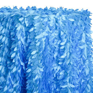 Leaf Hanging Taffeta Table Linen in Turquoise 112
