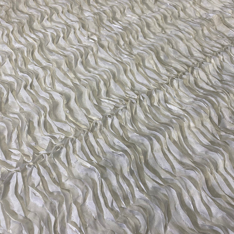Austrian Wave Satin Linen in White