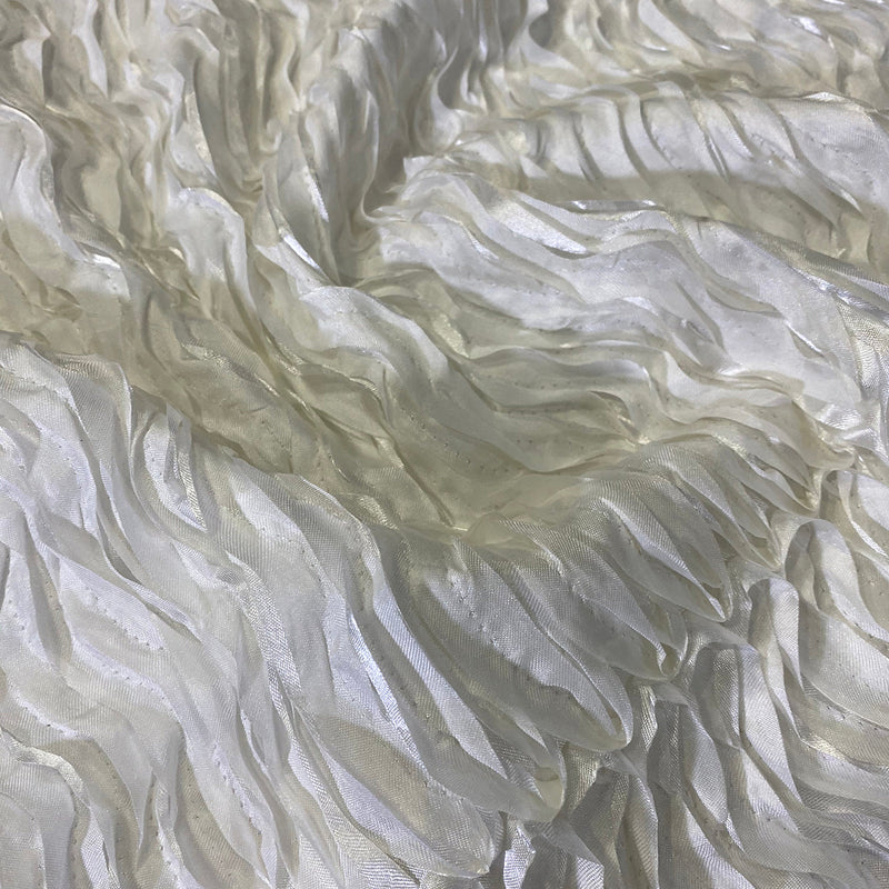 Austrian Wave Satin Linen in White