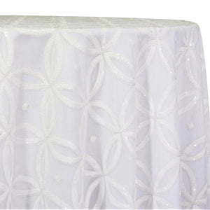 Delano Sequins Table Linen in White and White