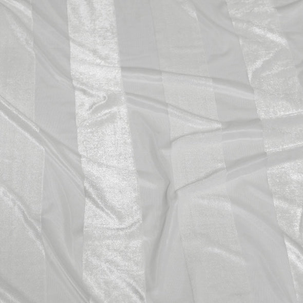 Velvet Stripe Table Linen in White