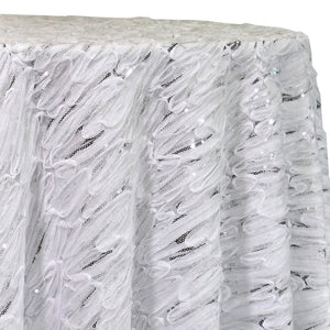 Brilliant Sheer Sequins Table Linen in White