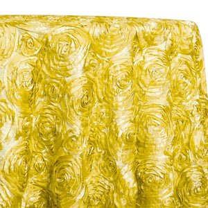 Rose Satin (3D) Table Linen in Yellow