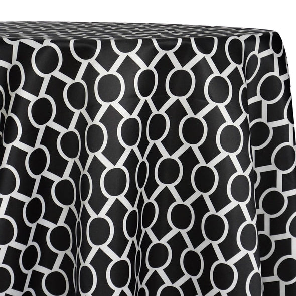 Halo Print (Lamour) Table Linen in Black and White
