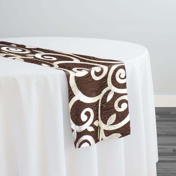 Tuscany Jacquard (Reversible) Table Runner in Brown and Taupe