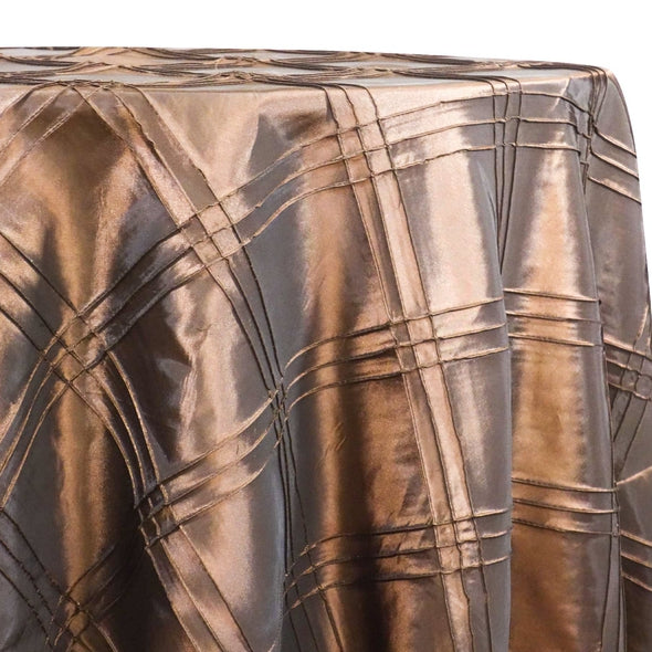 Triple Pleat Pintuck Table Linen in Chocolate