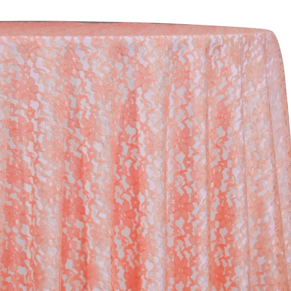 Classic Lace Table Linen in Coral 1203