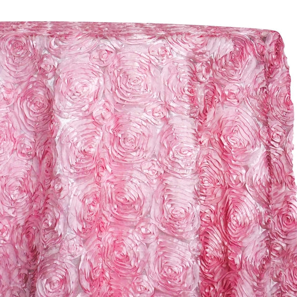 Rose Satin (3D) Table Linen in Dark Pink