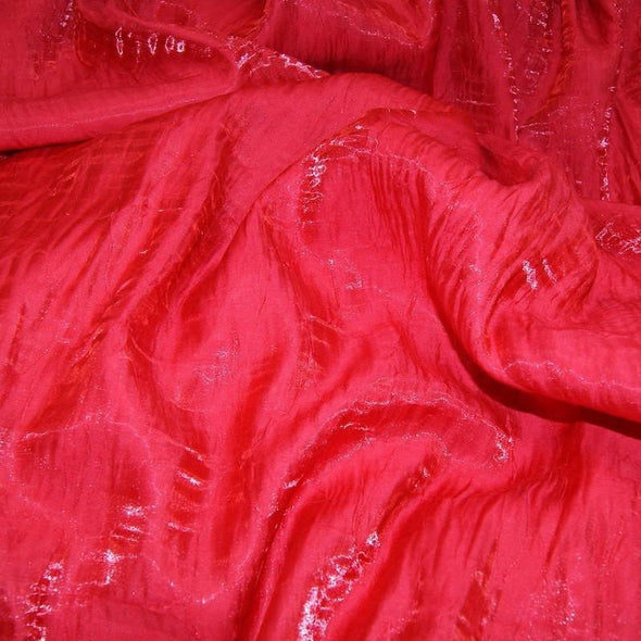 Crush Shimmer (Galaxy) Wholesale Fabric in Tango Red 34