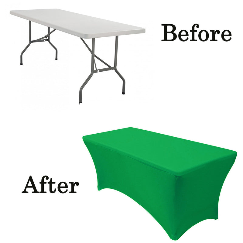 Spandex (6'x30") Banquet Table Cover in Emerald Green