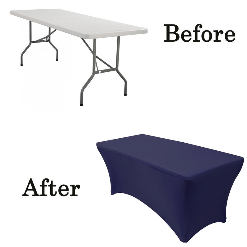 Spandex (8'x30") Banquet Table Cover in Navy