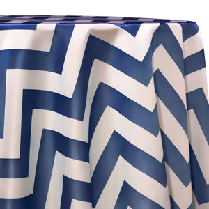 Chevron Print (Lamour) Table Linen in Navy and White