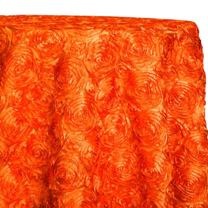 Rose Satin (3D) Table Linen in Orange