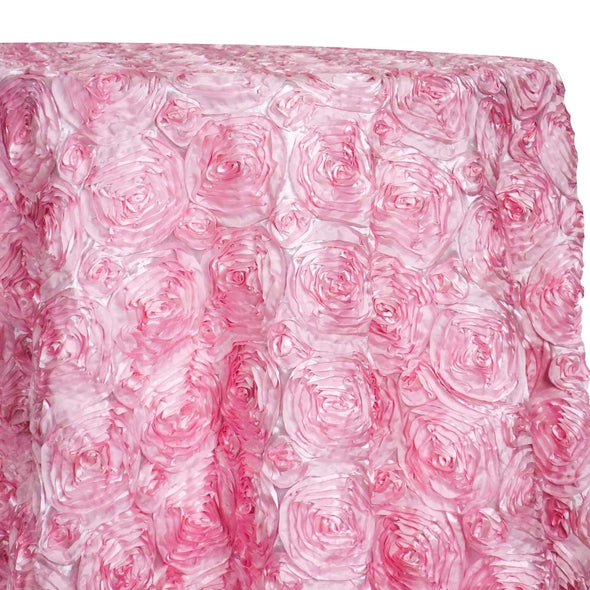 Rose Satin (3D) Table Linen in Pink D 157