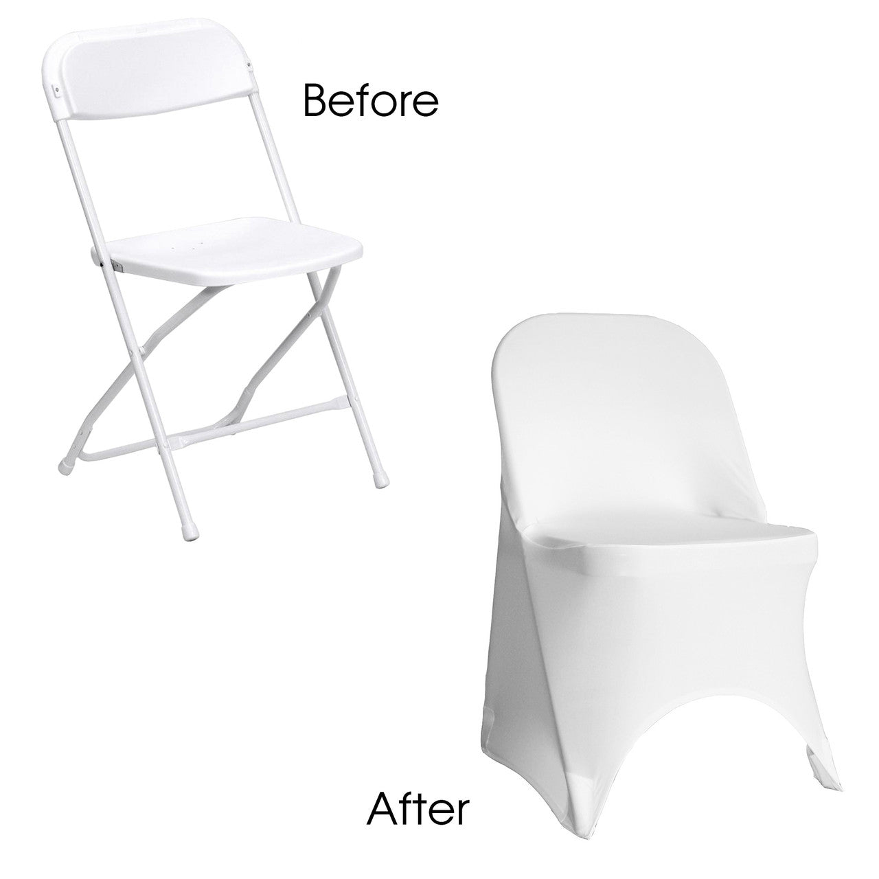 Spandex Folding Chair Cover in White – Urquid Linen