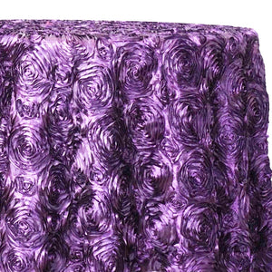 Rose Satin (3D) Table Linen in Purple