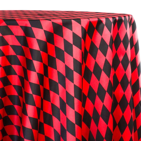 Harlequin Print (Lamour) Table Linen in Black and Red