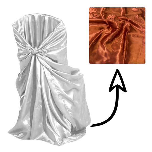 Universal Satin Pillowcase Chair Cover in Rust