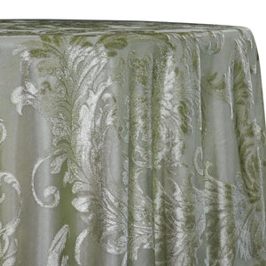 Victorian Jacquard Sheer Table Linen in Sage