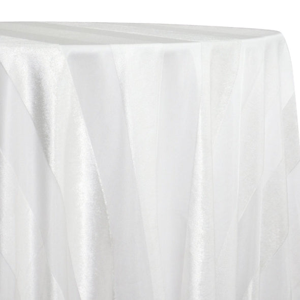 Velvet Stripe Table Linen in White