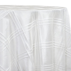 Triple Pleat Pintuck Table Linen in White
