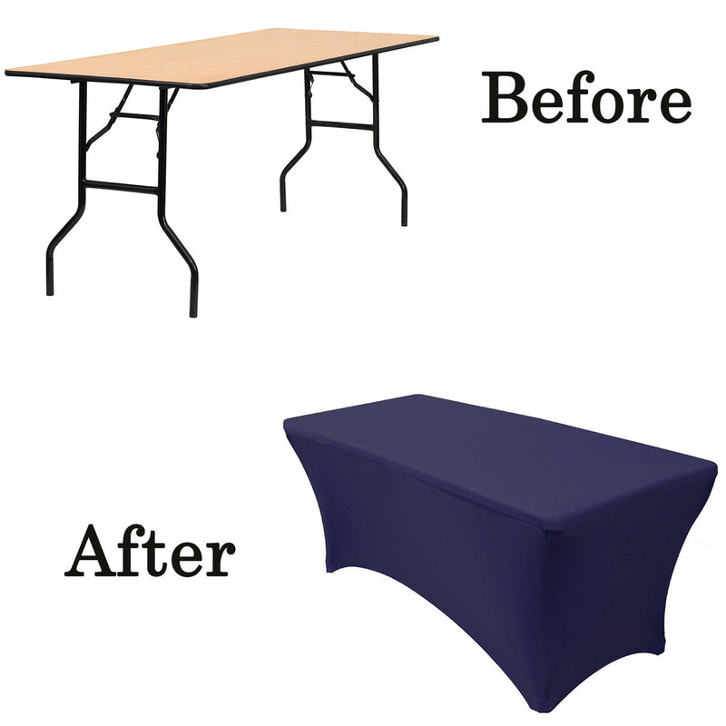 Spandex (6'x30") Banquet Table Cover in Navy